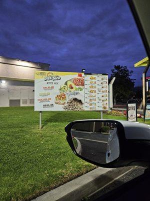 Drive thru menu April 2024