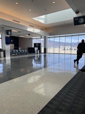 SBD Terminal with view of San Bernardino mountains