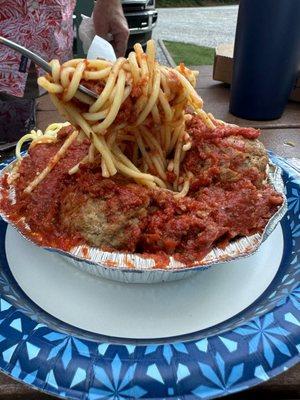 Four big tender meatballs.  So good.