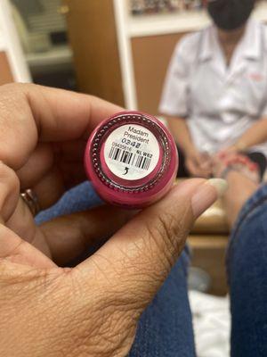 My toe Color is OPi Madam President #0342