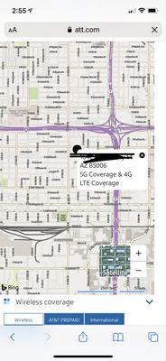 Their coverage map stating what's available under my address.