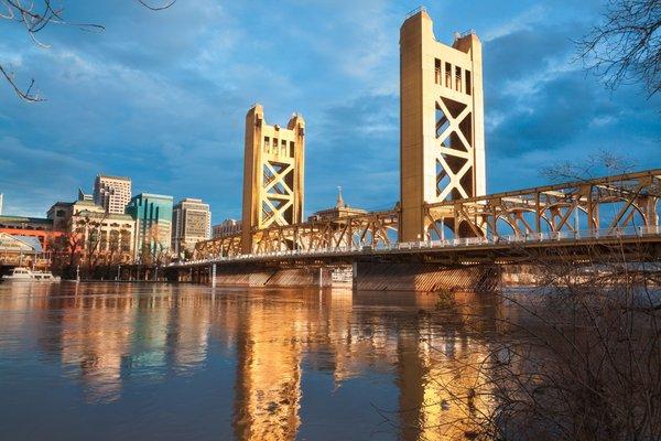 Sacramento Downtown Bridge at Night