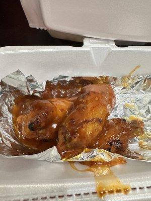 Mango habanero wings or what's left.