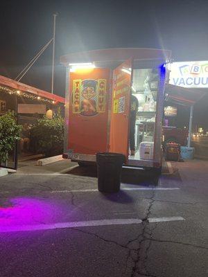 The truck in front of Chopper Johns.  Eat at Taco Chuys Thursday through Sunday!!!  Awesome food and service.