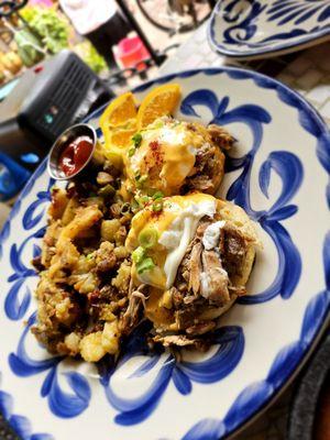 Carnitas eggs Benedict