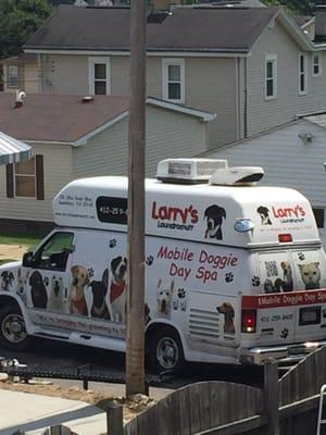 Van arrives at your home and all the dogs get washed. Share with a neighbor too & split the cost. Makes a great gift.