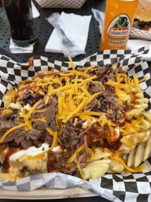 Billy cheese fries.  Damn a lot of food.  Great and a little bite to it.  You won't leave hungry.