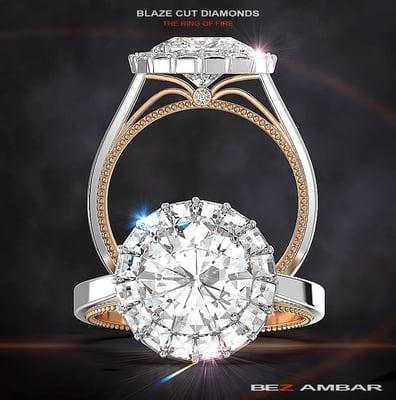 RIng of Fire in white and rose gold available exclusively at Maurice Badler