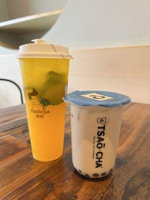 Bubble tea and Mango Mojito