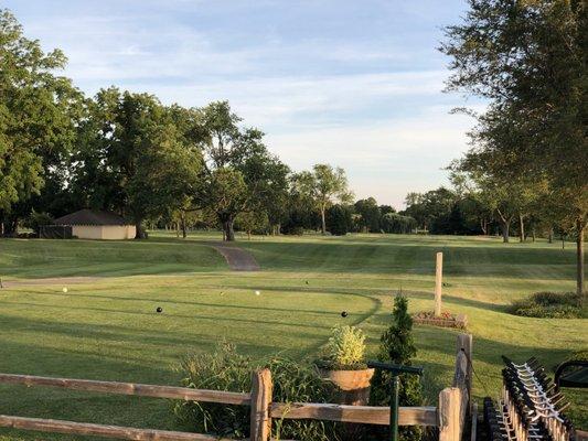 Looking out from the first tee box