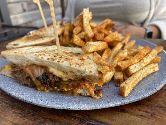 Pulled pork grilled cheese