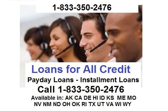 1-833-350-2476 bad credit loans