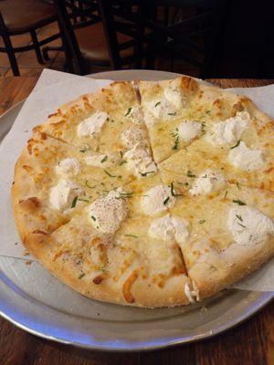 mini white pizza with ricotta.