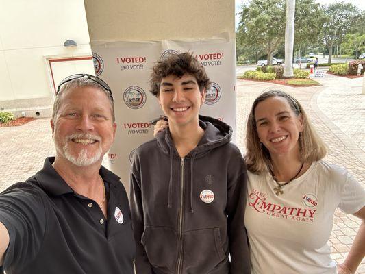 His first time ever voting. What an adventure.