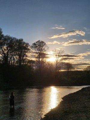 Just fishing off the river next to the campground