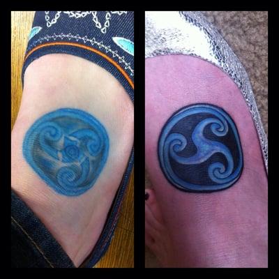 This is a picture of the tattoo before and then after Keith reworked it.
Keith was amazing!