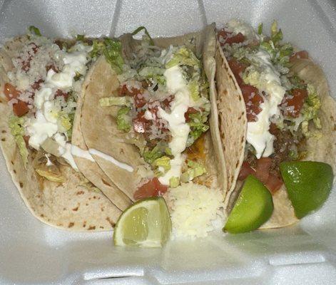 Carnitas soft tacos