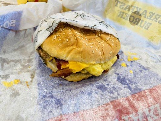 The Breakfast Burger. Used a coupon for $3.49.