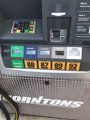 2.29 for regular.  Save $0.03 with loyalty card per gallon