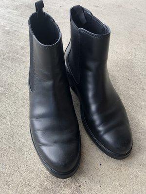 Shined and polished boots