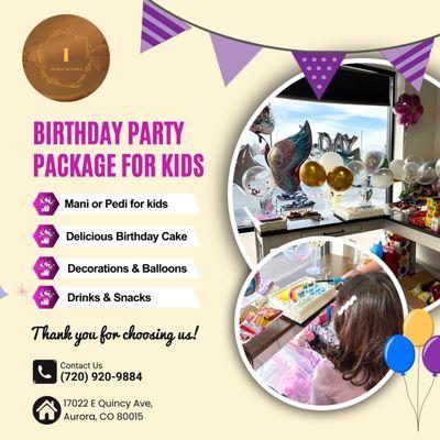 Birthday Party Package For Kids! 
Looking for a fun and unique way to celebrate your child's special day?