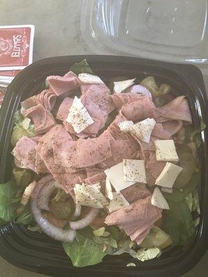 Cold cut salad with double meat. I loves it.