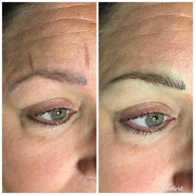 Microbladed brows