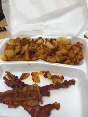 Home fries were great. Bacon was uber salty