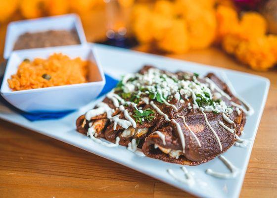 Mole Poblano Chicken Enchiladas