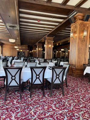 Dining room adorned with beautiful walnut