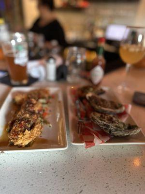 Shrimp and oyster trio. Both excellent