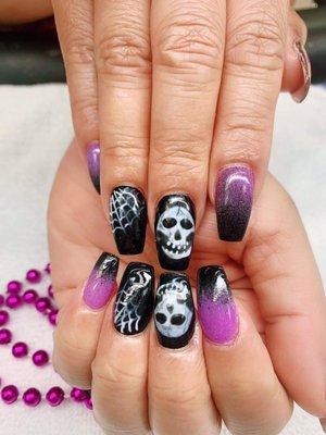 Nail dipping plus Halloween designs!