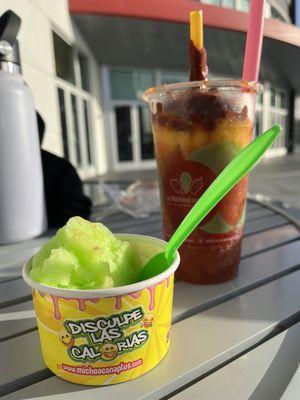 1 cup nieve de limón  Diablito con mango y tamarindo