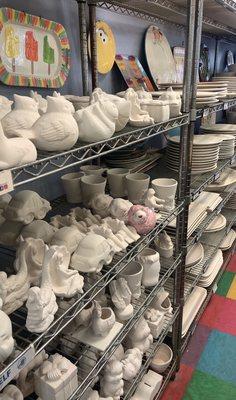 Some of the pottery options to choose from