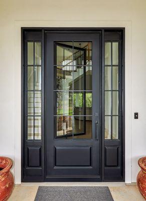 8-lite Iron Door with sidelites and operable glass