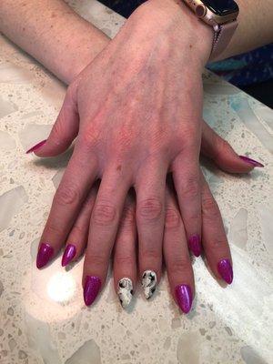 Marble nail design by Bê