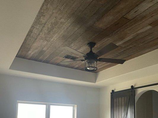 Faux wood planks