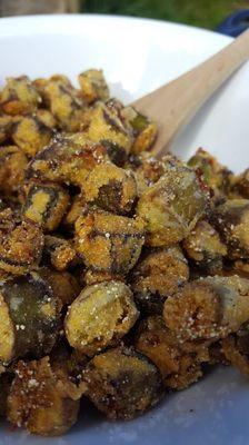 Fried okra! Handmade, if you can't tell.