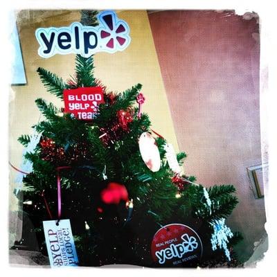 Yelp Tree at the 2010 Cleveland Playhouse Christmas Tree Exhibit