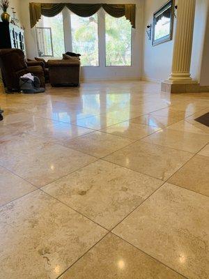 Travertine clean,hone, polish and seal in Scottsdale Arizona