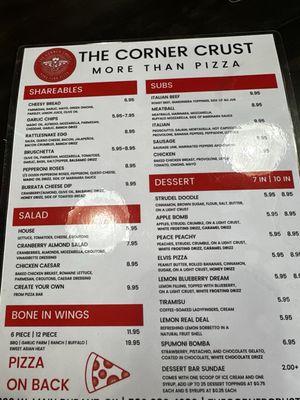 Menu front