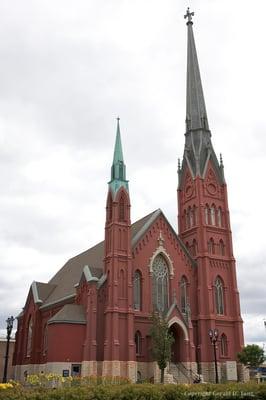 Calvary Presbyterian Church, "The Big Red Church," corner of 10th and Wisconsin, kitty-corner from the Central Branch of MPL