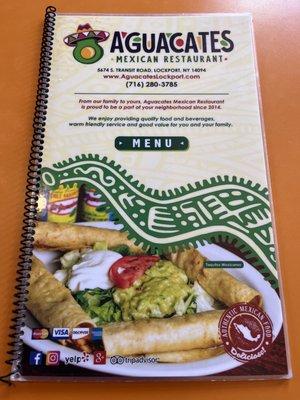 Front of menu