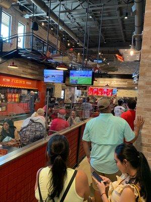 Long line for True Texas barbecue!