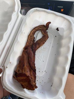 burnt bacon tasted like ashes