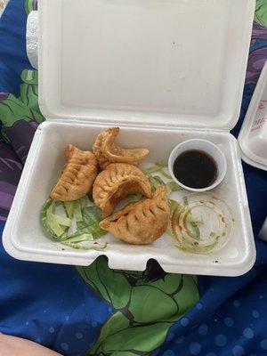 Fried hard dumplings. Came with 6 but I was hungry. Lol