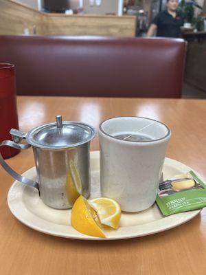 Tasty hot tea on a cold rainy day