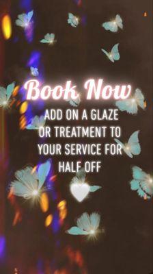 Book a glaze or treatment with your service and get it half off!