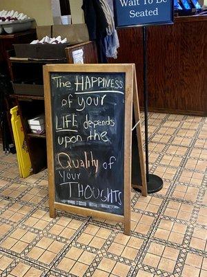 What a nice greeting when customers enter the restaurant!