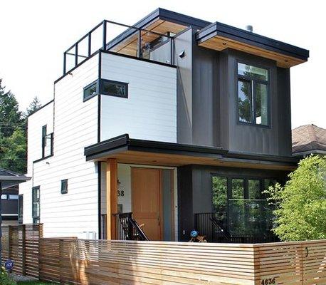 Modern prefab custom home for an Architect.